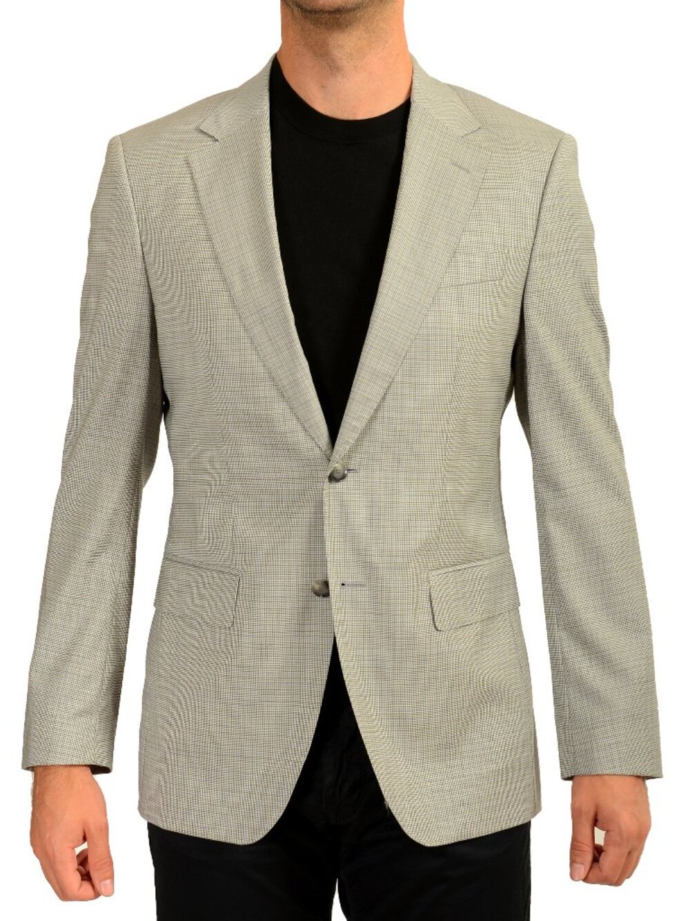 Hugo Boss Men's "H-Huge-2Pcs-263" Wool Houndstooth Print Blazer US 38R IT 48R